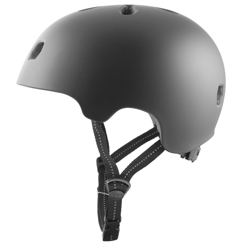 TSG Meta Solid Color Satin Black (CERTIFIED) - Helmet Left In Mold