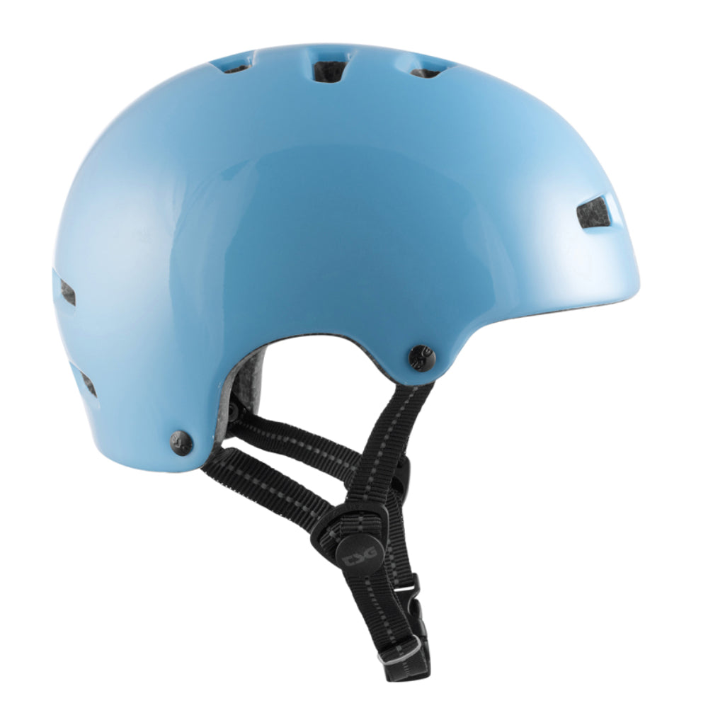 TSG Nipper Maxi Solid Color Gloss Baby Blue (CERTIFIED) - Youth Helmet Right