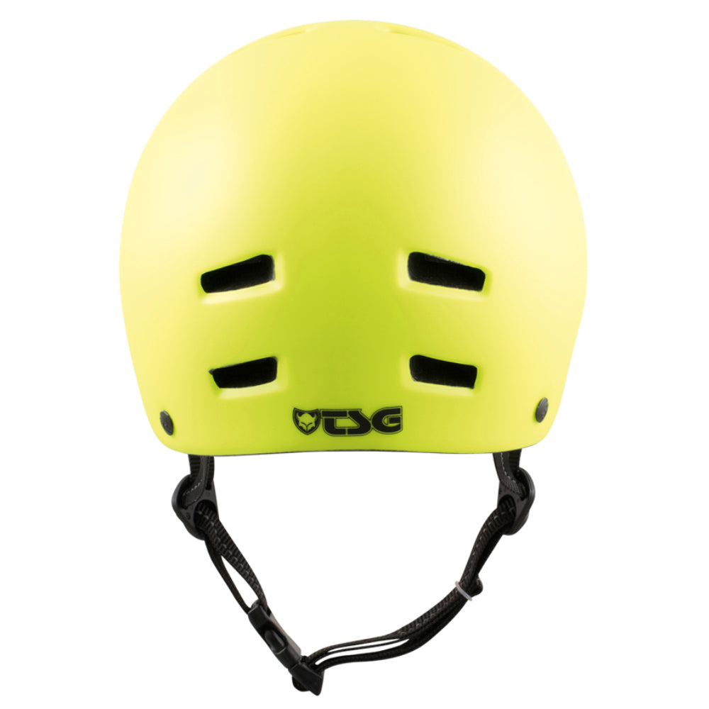 TSG Nipper Mini Solid Color Satin Acid Yellow (CERTIFIED) - Helmet Back Logo