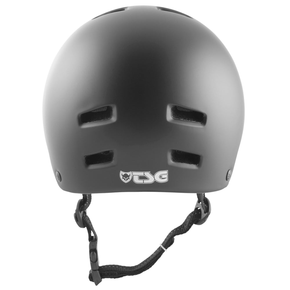 TSG Nipper Mini Solid Color Satin Black (CERTIFIED) - Helmet Back Logo