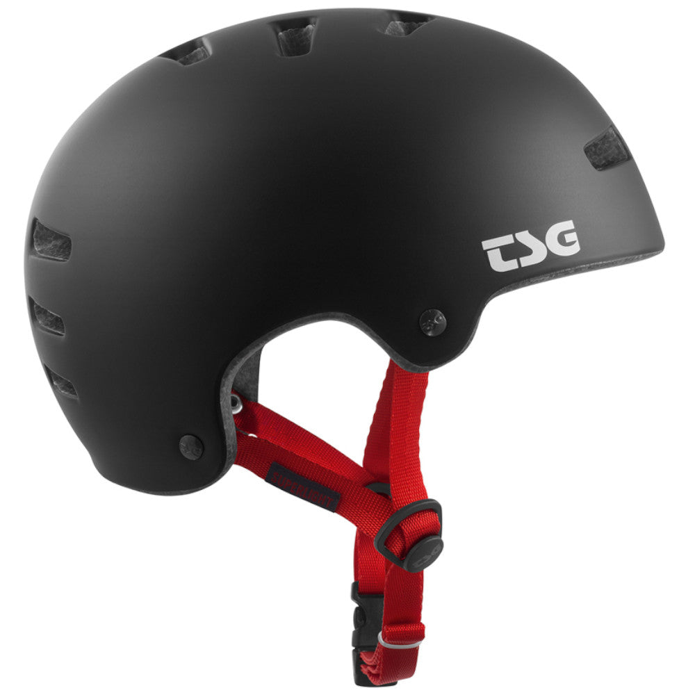 TSG SuperLight Solid Color Satin Black (CERTIFIED) - Helmet Close Up Side