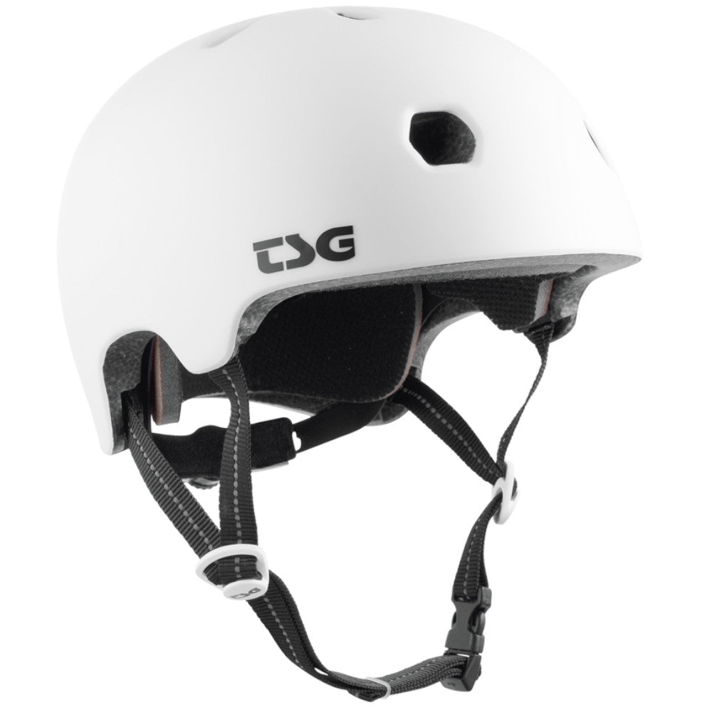 TSG The Meta Solid Color Satin White (CERTIFIED) - Helmet Matte White Close Up