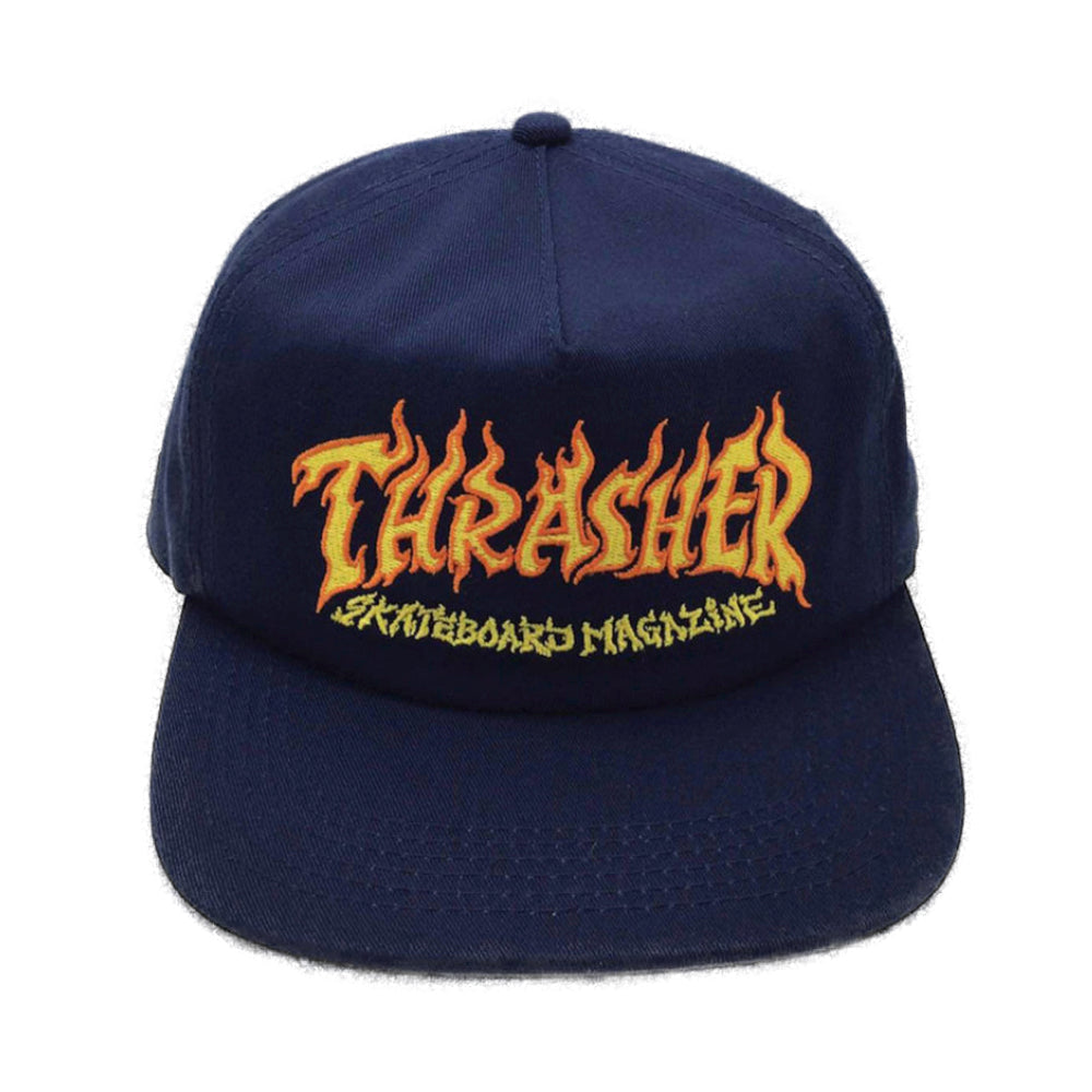 Thrasher Fire Logo Navy Snapback