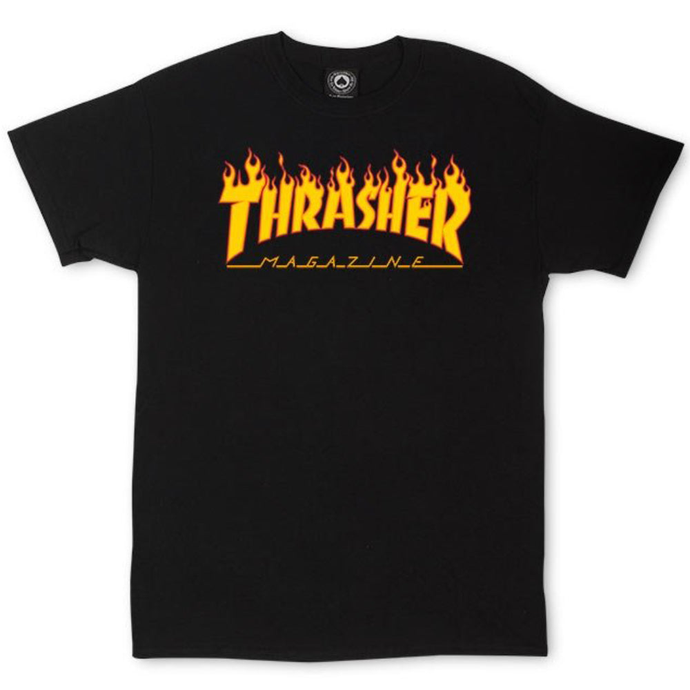 Thrasher Flame Logo Tee Black - Shirt