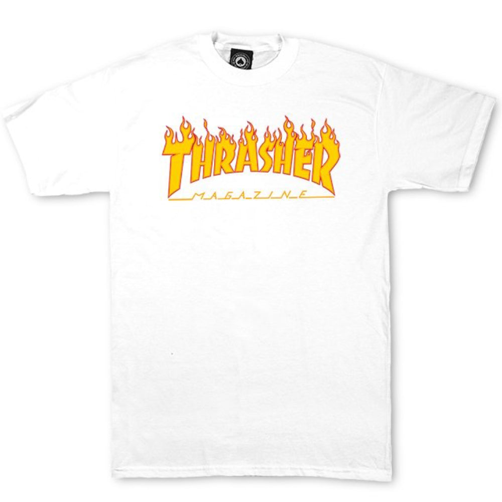 Thrasher Flame Logo Tee White - Shirt