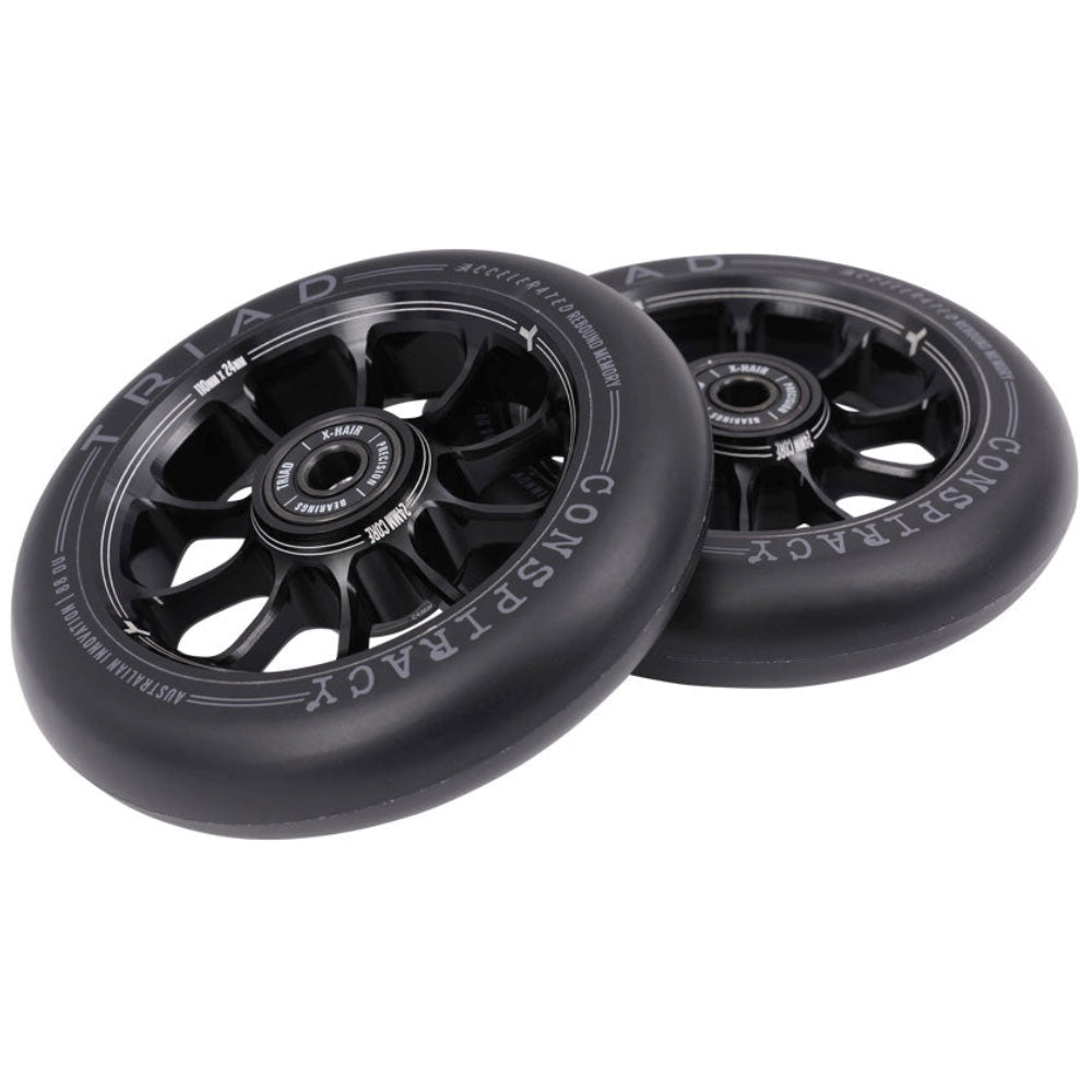 Triad Conspiracy 110mm Lightweight Freestyle Scooter Wheels Black Pair