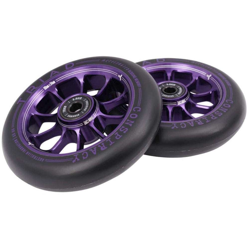 Triad Conspiracy 110mm Lightweight Freestyle Scooter Wheels Purple Pair