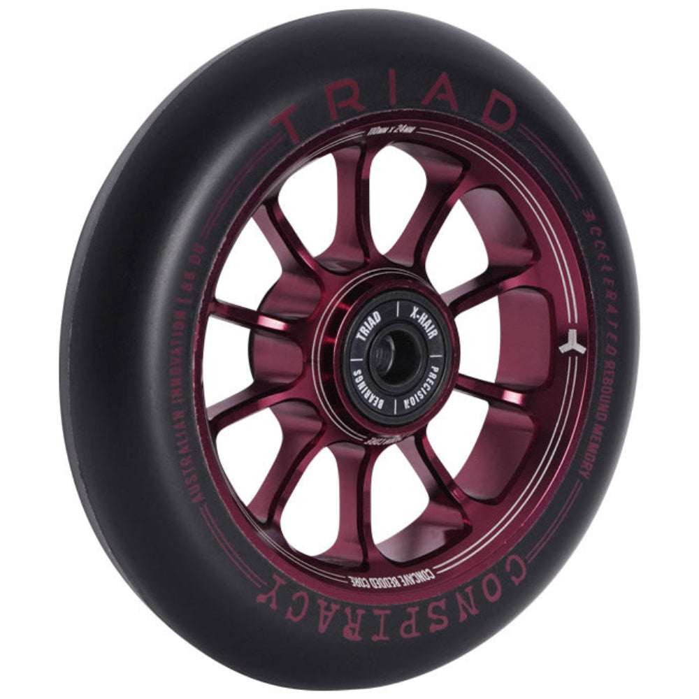 Triad Conspiracy 110mm Lightweight Freestyle Scooter Wheels Red Angle