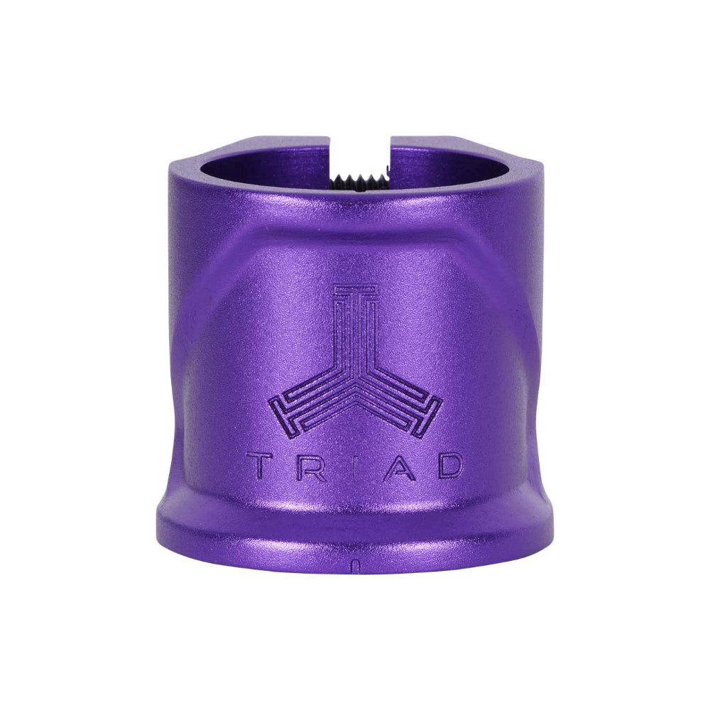 Triad Conspiracy 2 Bolt Freestyle Scooter Clamp With Integrated Dust Cap Purple Front Logo