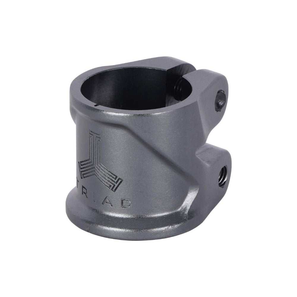 Triad Conspiracy 2 Bolt Freestyle Scooter Clamp With Integrated Dust Cap Titanium Left Angle