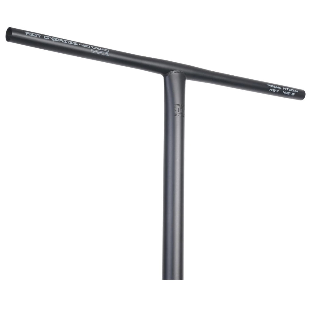 Triad Riot Chromoly Butted Oversized Freestyle Scooter T-Bars Tapered Black Angle