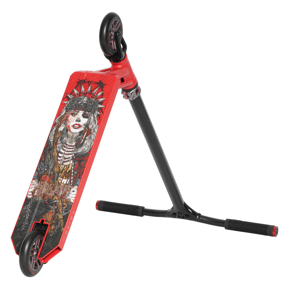 Triad C127 Arcane Red / Titanium Complete Scooter Left Pyramid View