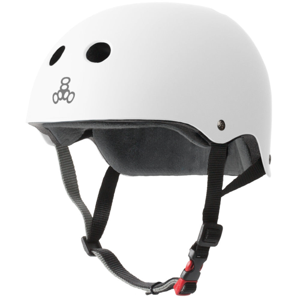 Triple 8 The CERTIFIED Sweatsaver White Rubber - Helmet Front View