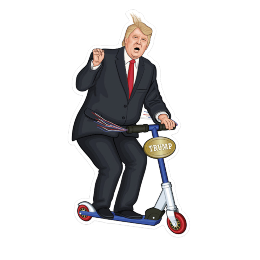 Trump Scooter Sticker Zoom