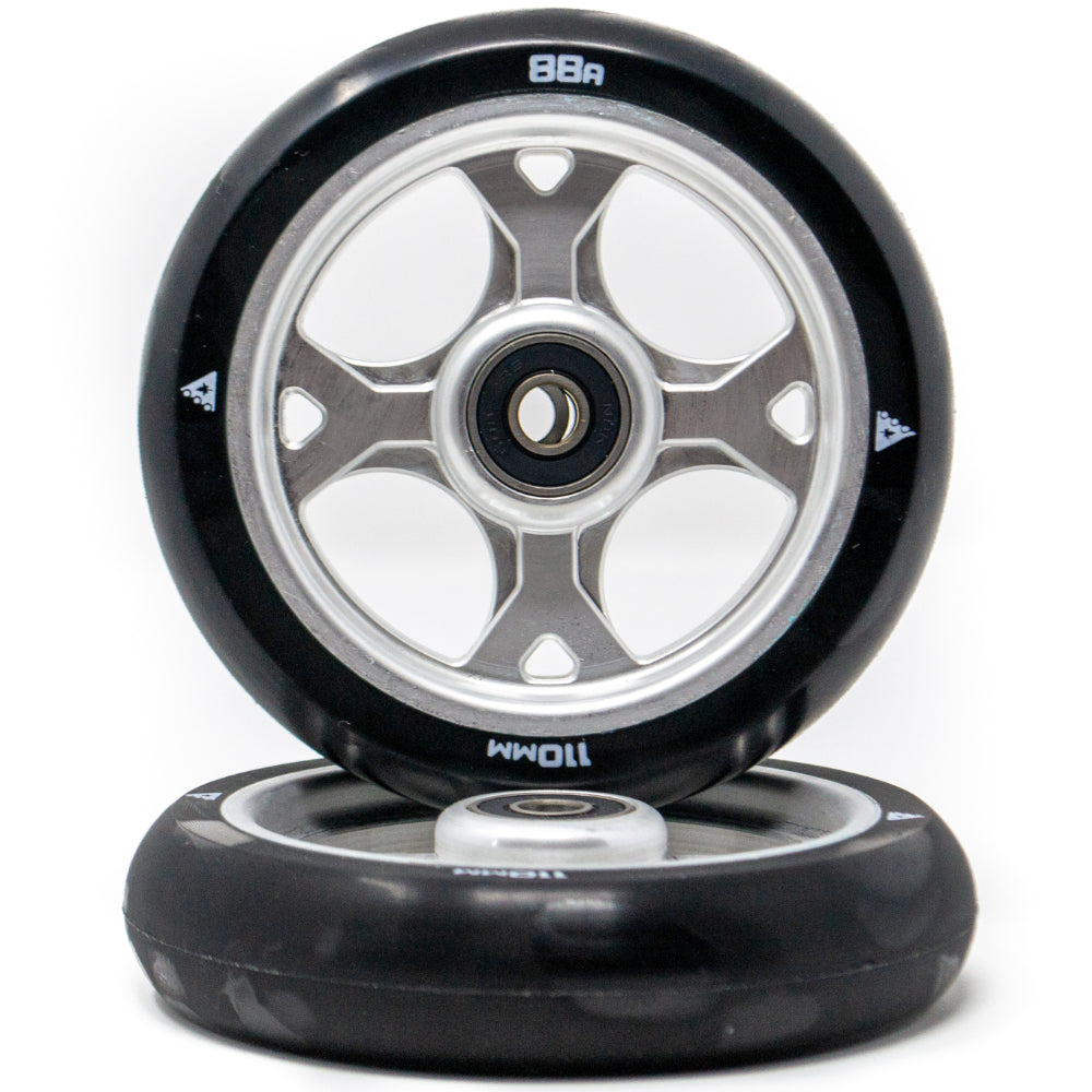 Trynyty Gothic 110mm Freestyle Scooter Wheels Raw Silver