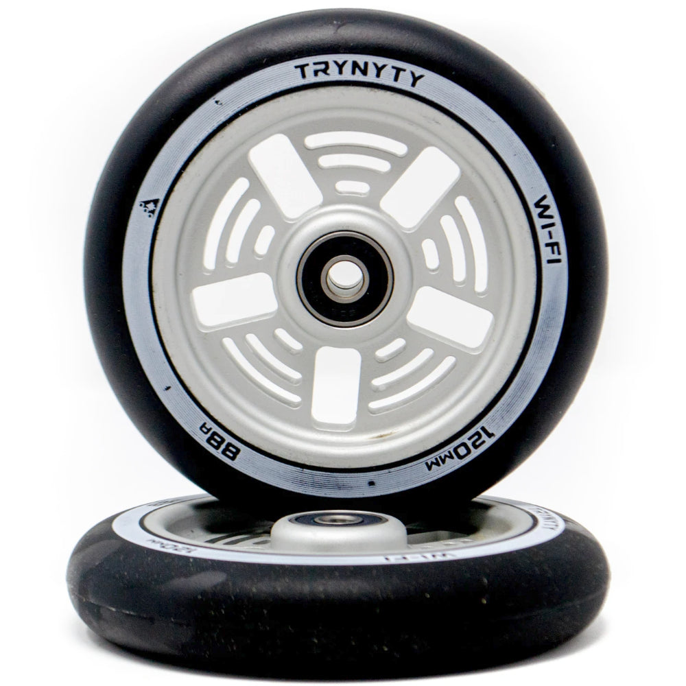 Trynyty Wi-Fi 120mm (PAIR)- Scooter Wheels Silver