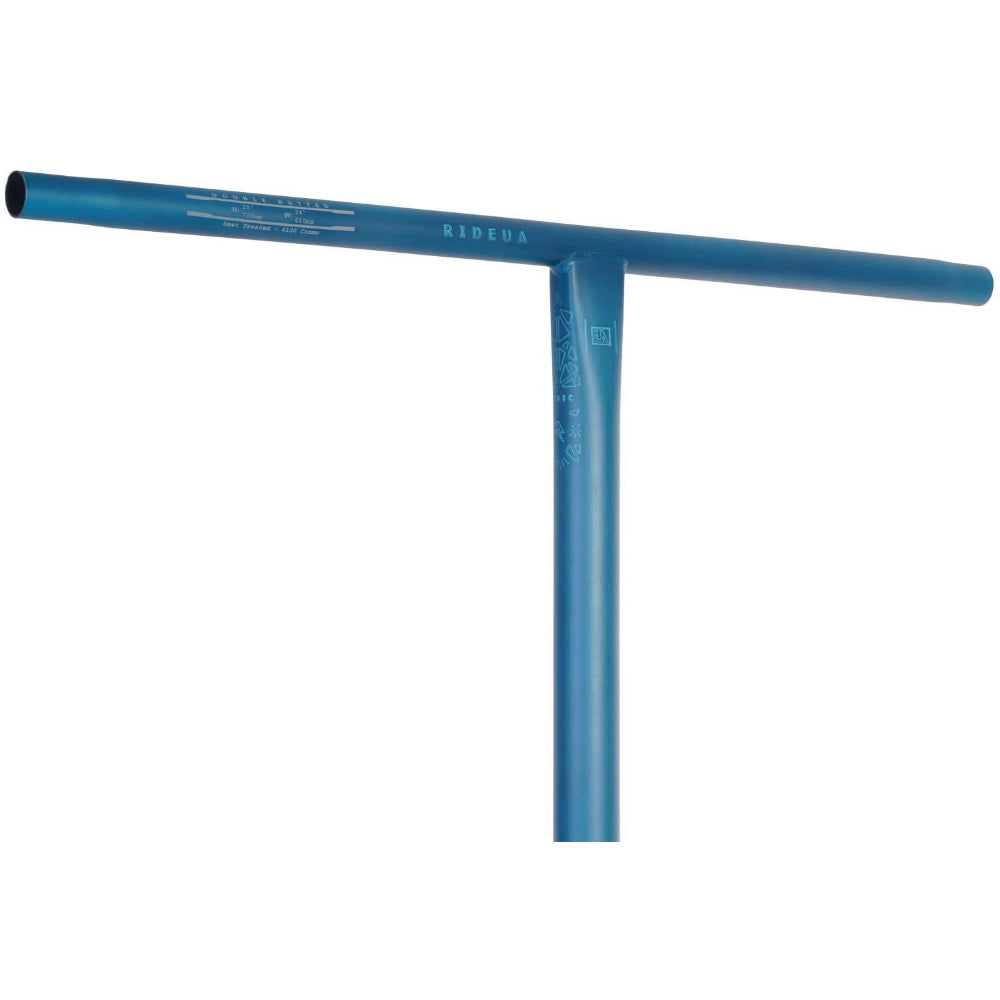 UrbanArtt Civic Double-Buttted Cro-mo T - Scooter Bars Arctic Blue Angle