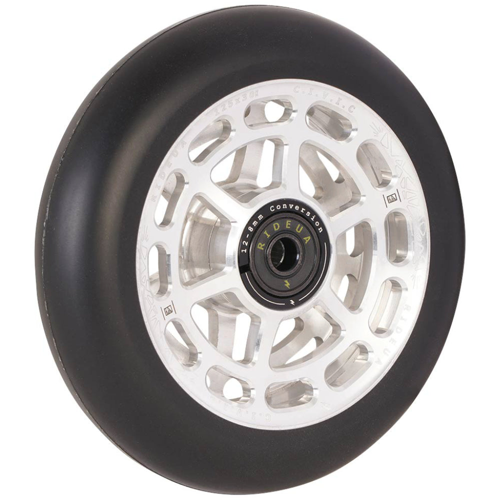 Urbanartt Civic 8STD And 12STD 125x30mm Freestyle Scooter Wheels Silver Angle