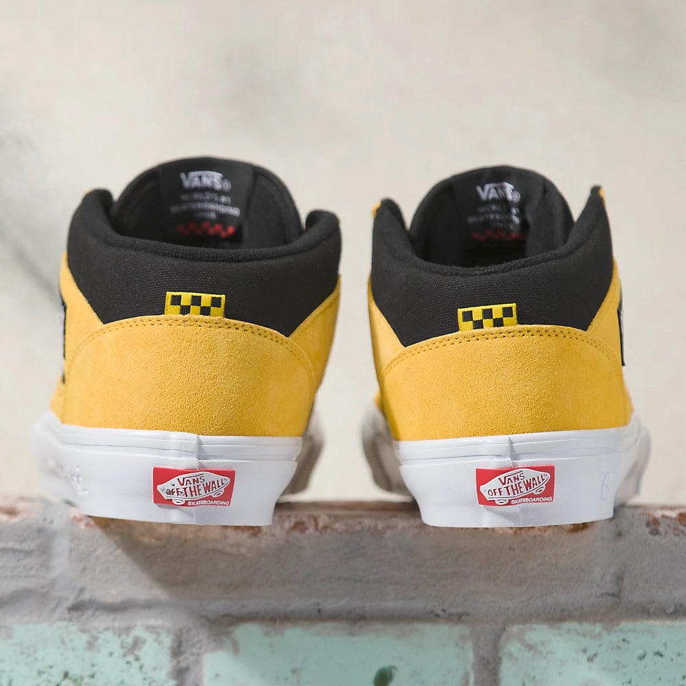 Vans Skate Half Bruce Lee Black Yellow Shoes Back Logo With Checker