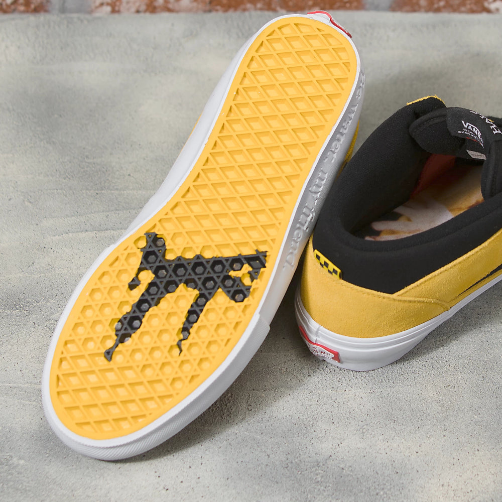 Vans Skate Half Bruce Lee Black Yellow Shoes Kick Design Vulcanized Outsole