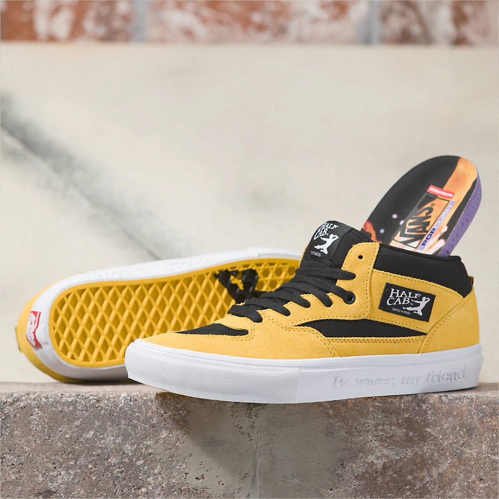 Vans Skate Half Bruce Lee Black Yellow Shoes Pair Insole