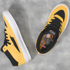Vans Skate Half Bruce Lee Black Yellow Shoes Top Side View With PopCush