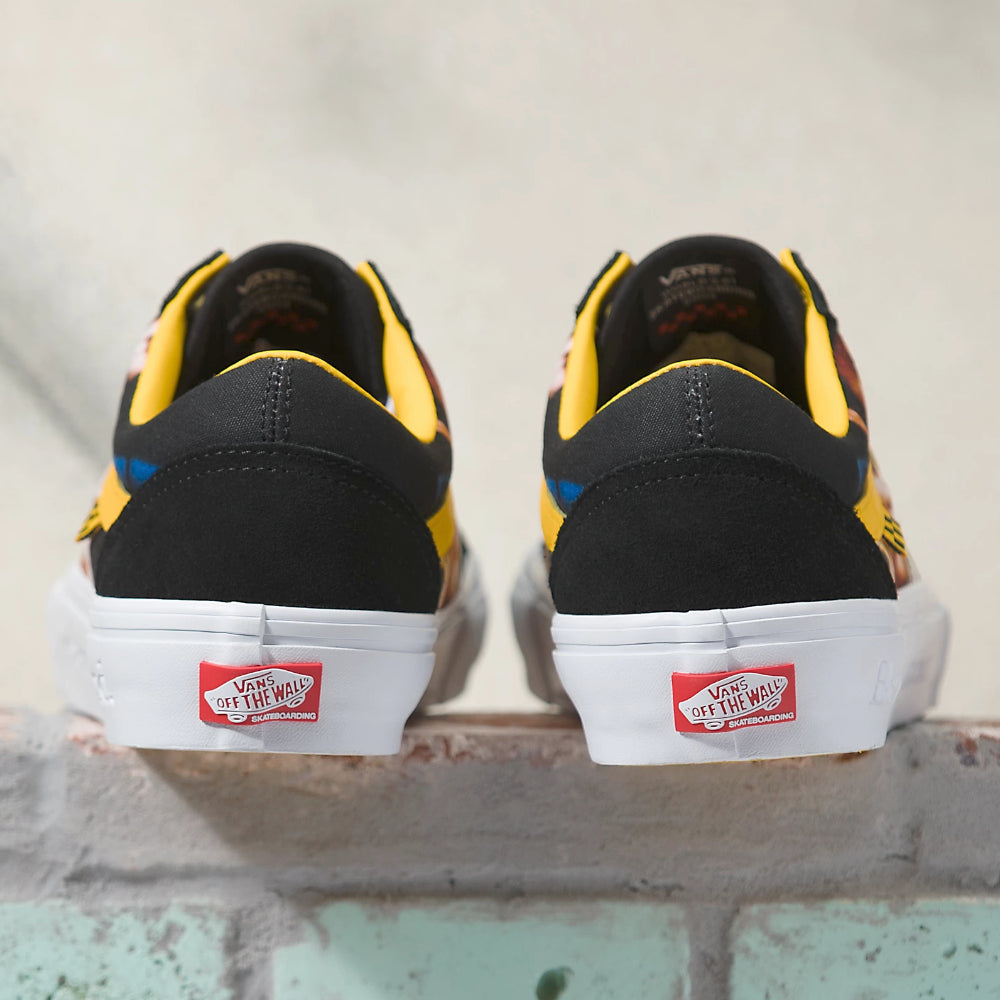 Vans Skate Old Skool Bruce Lee Black Yellow Shoes Back Logo 