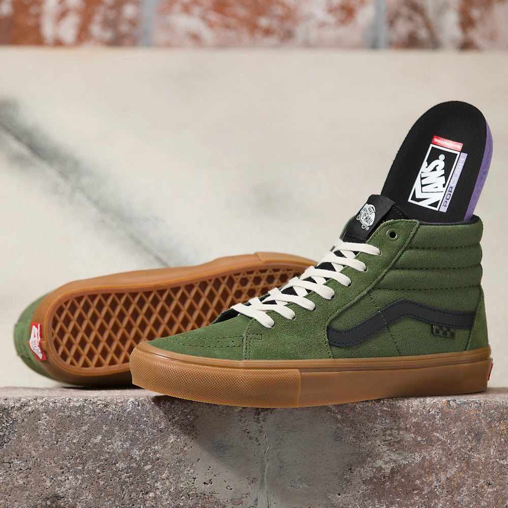 Vans Skate Sk8-Hi Green / Gum Shoes With Popcush Insole