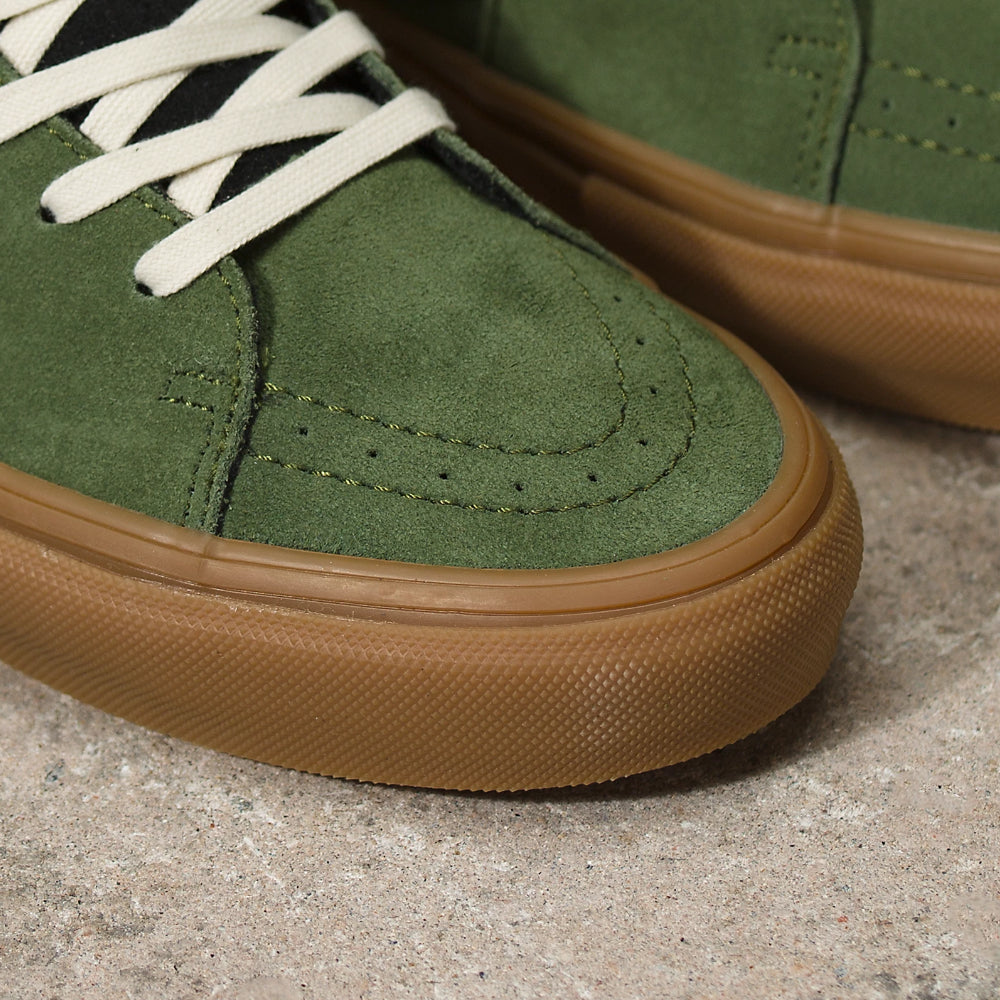 Vans Sk8 Hi Green Vans Gum Sole Vans Skate Sk8-Hi Green Gum Shoes