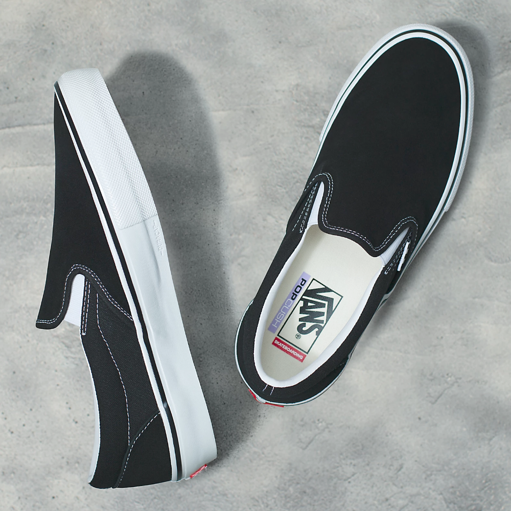 Vans Skate Slip-On Black / White - Shoes PopCush Insole