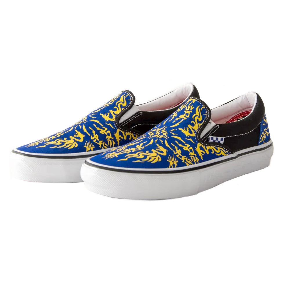 Vans Skate Slip-On Dragon Flame Blue / Yellow - Shoes