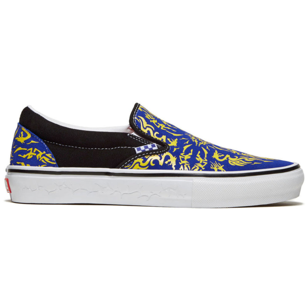 Vans Skate Slip-On Dragon Flame Blue / Yellow - Shoes Side