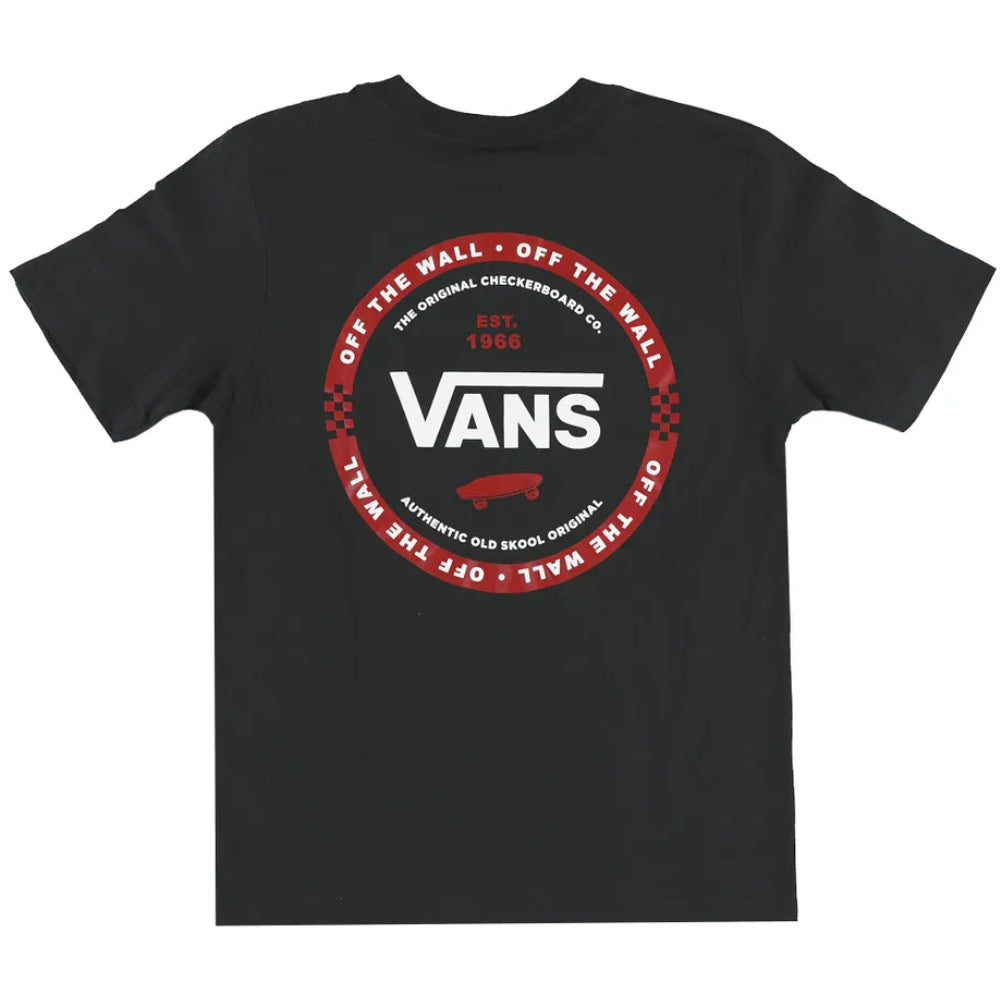 Vans Youth Logo Check Black T Shirt