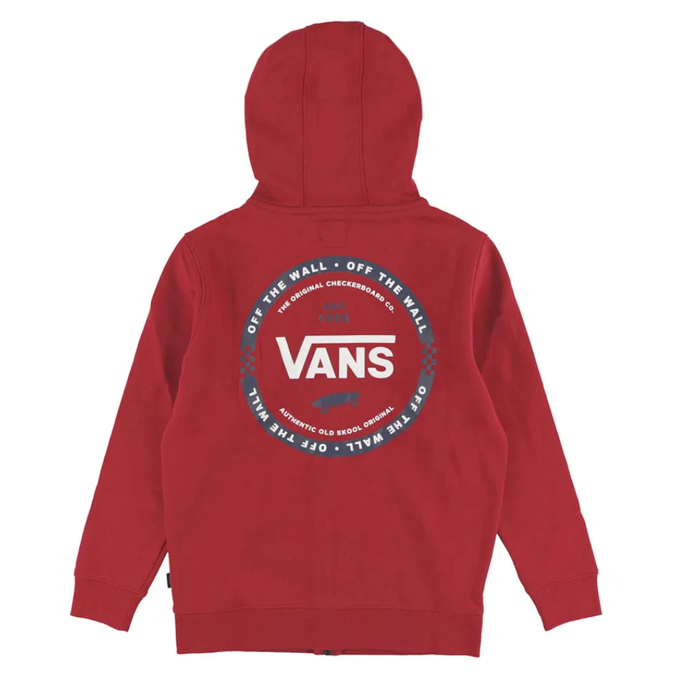 Vans Youth Logo Check Chili Pepper Zip Hoodie Back