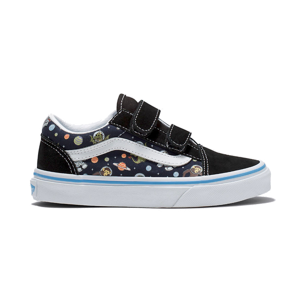 Vans Youth Old Skool Velcro Black Cosmic Zoo Glow In The Dark Shoe