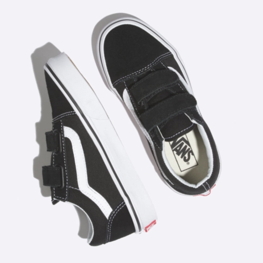 Black old skool vans with straps best sale