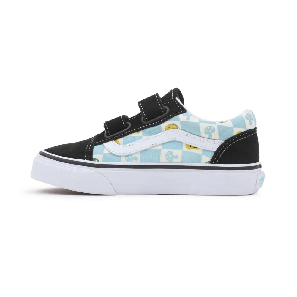 Vans Youth Old Skool Velcro Melted Checker Black / Multi - Shoes Inside