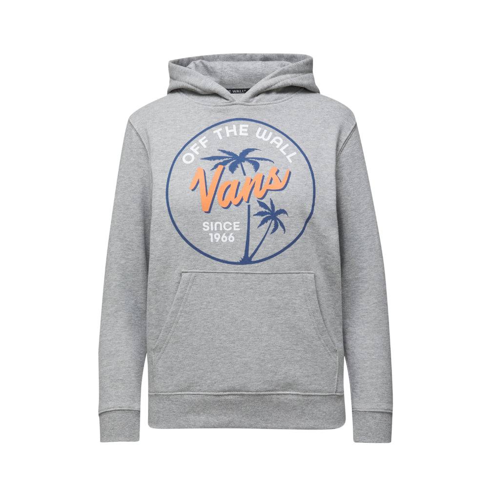 Vans Youth Palm Script Pullover Hoodie Cement Heather