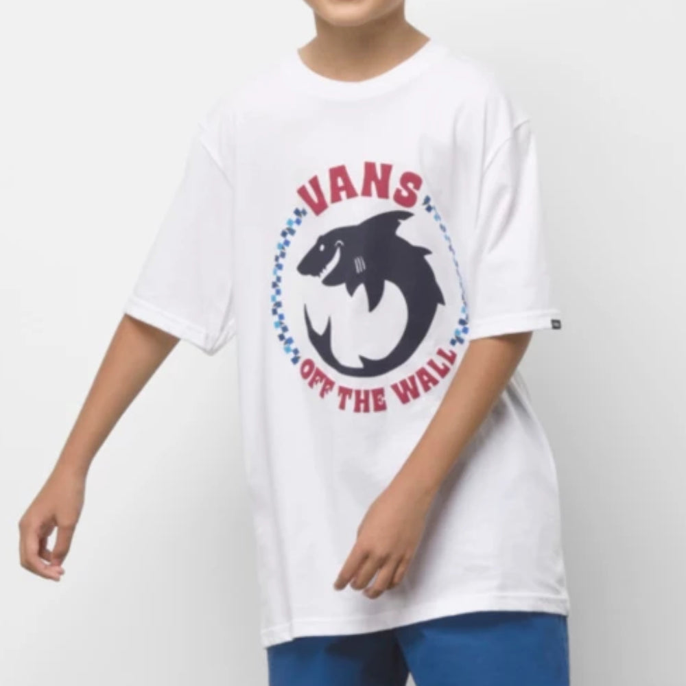 Vans Youth Shark Fin White T-Shirt Front