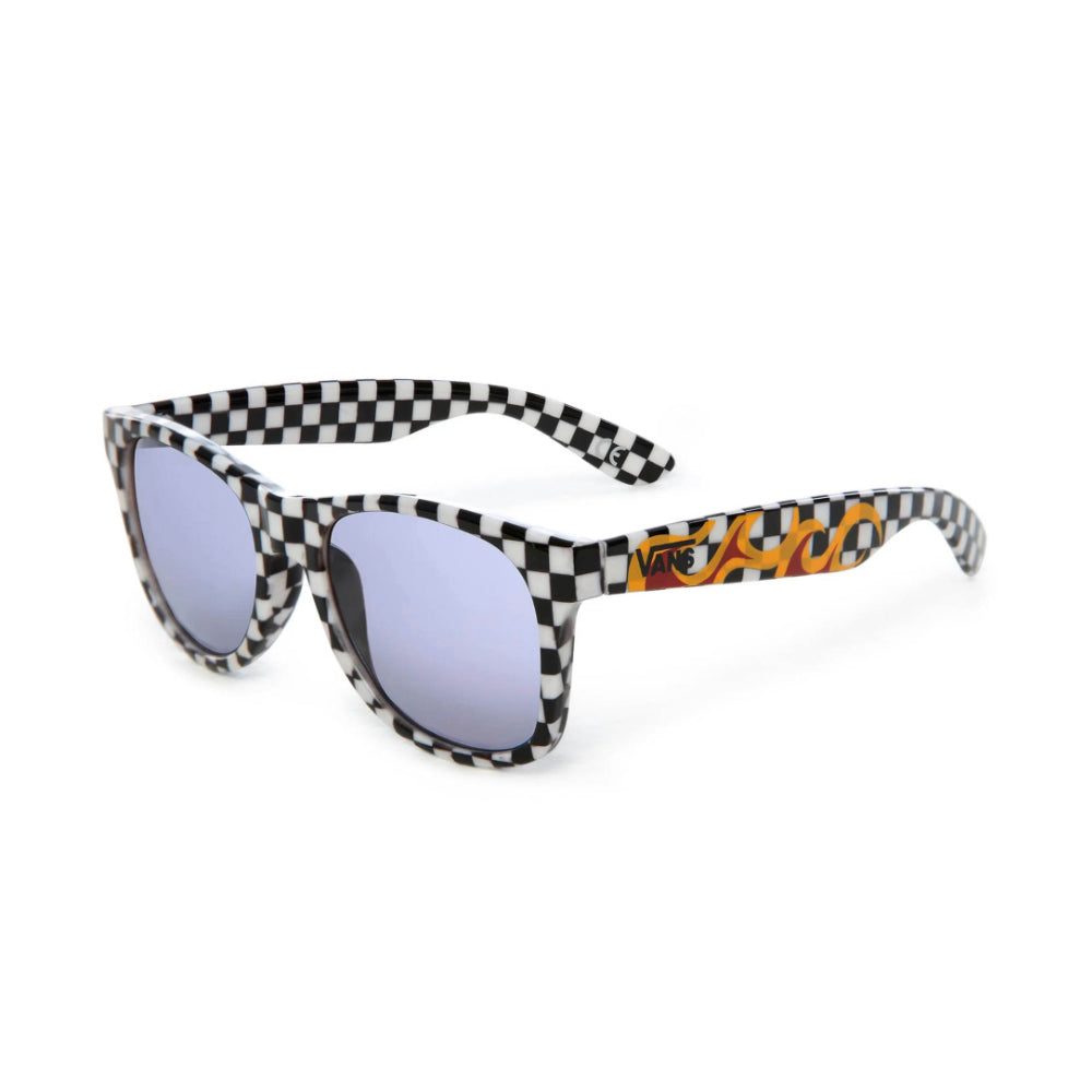 Vans Youth Spicoli Bendable Sunglasses Black White Checker Flames