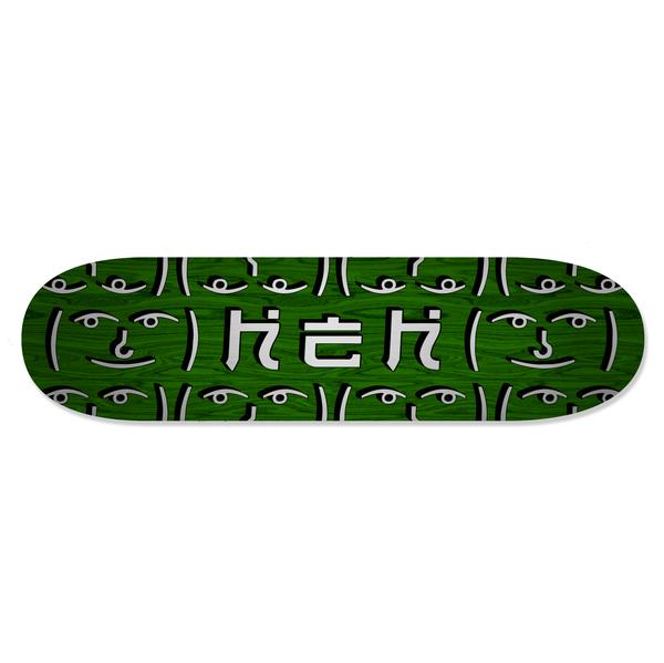 HEH OG Silver Logo Green Top / Bottom - Skateboard Deck