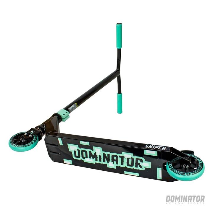 Dominator Sniper - Scooter Complete Black Mint Bottom Deck Design