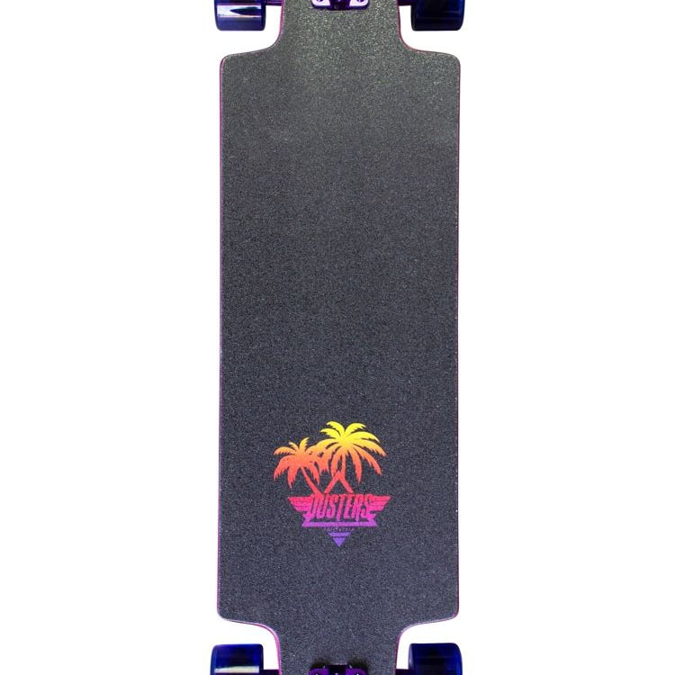 Dusters Ocean Lover Purple 36" - Longboard Complete Griptape Design Palm