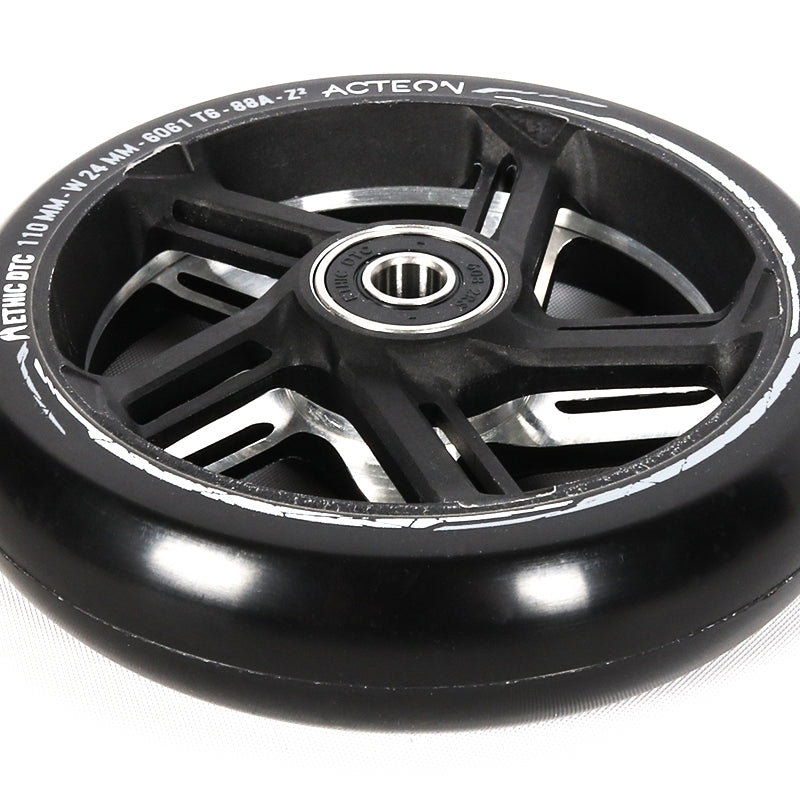 Ethic Acteon 110mm (PAIR) - Scooter Wheels Black Angle View