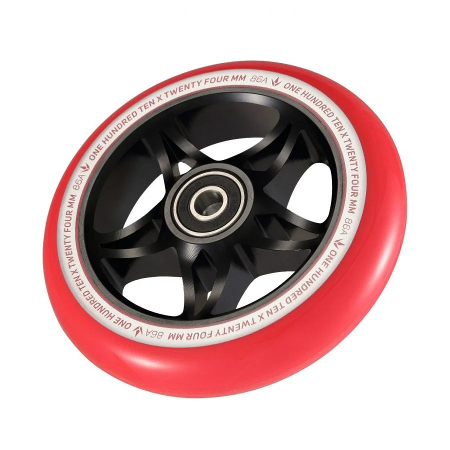 Envy S3 110mm (PAIR) - Scooter Wheels Black Red Angle View