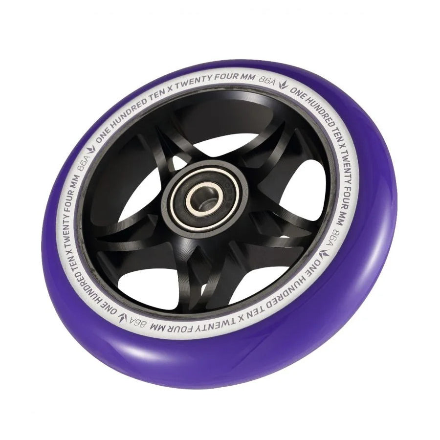 Envy S3 110mm (PAIR) - Scooter Wheels Black Purple Angle View