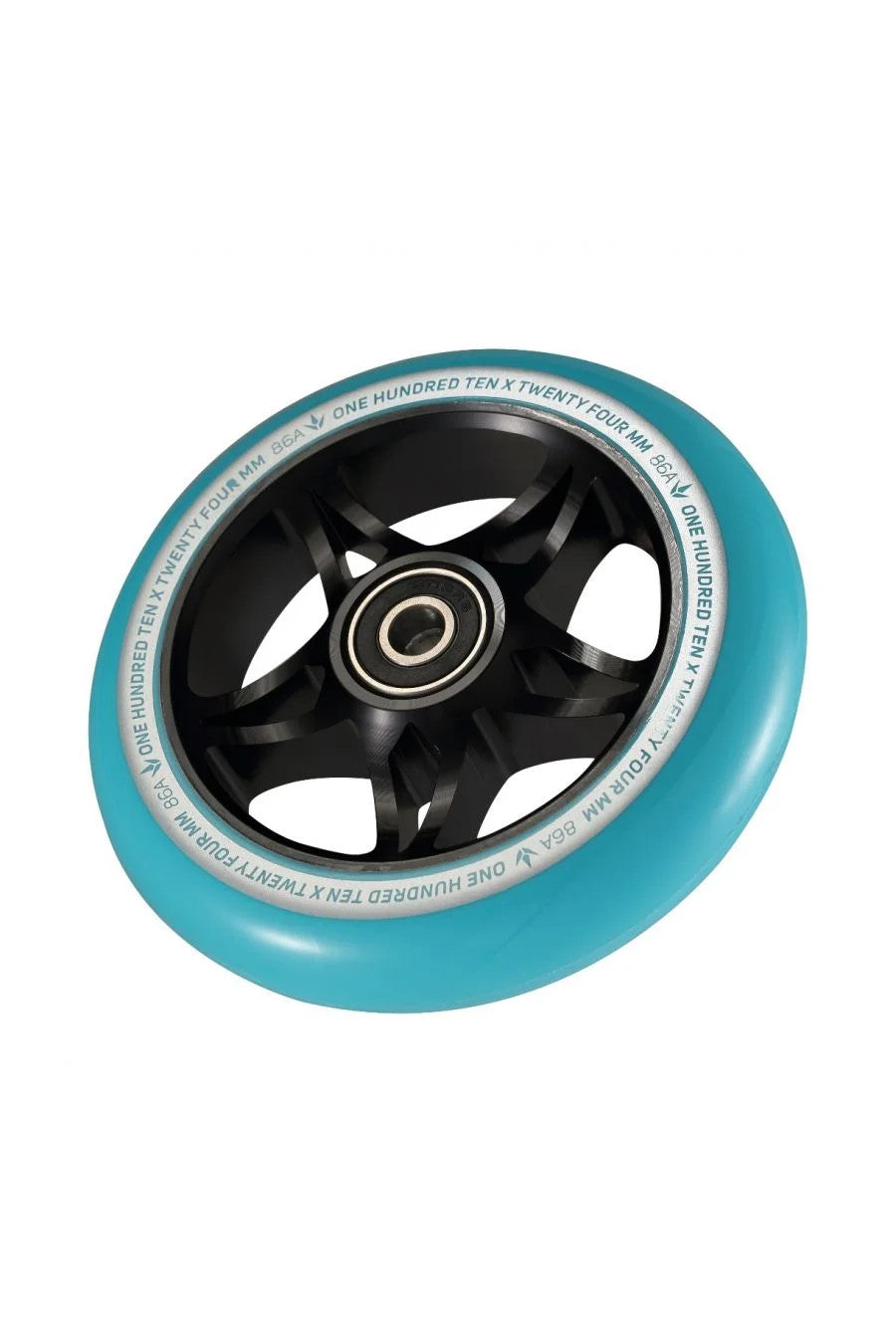 Envy S3 110mm (PAIR) - Scooter Wheels Black Teal Angle View