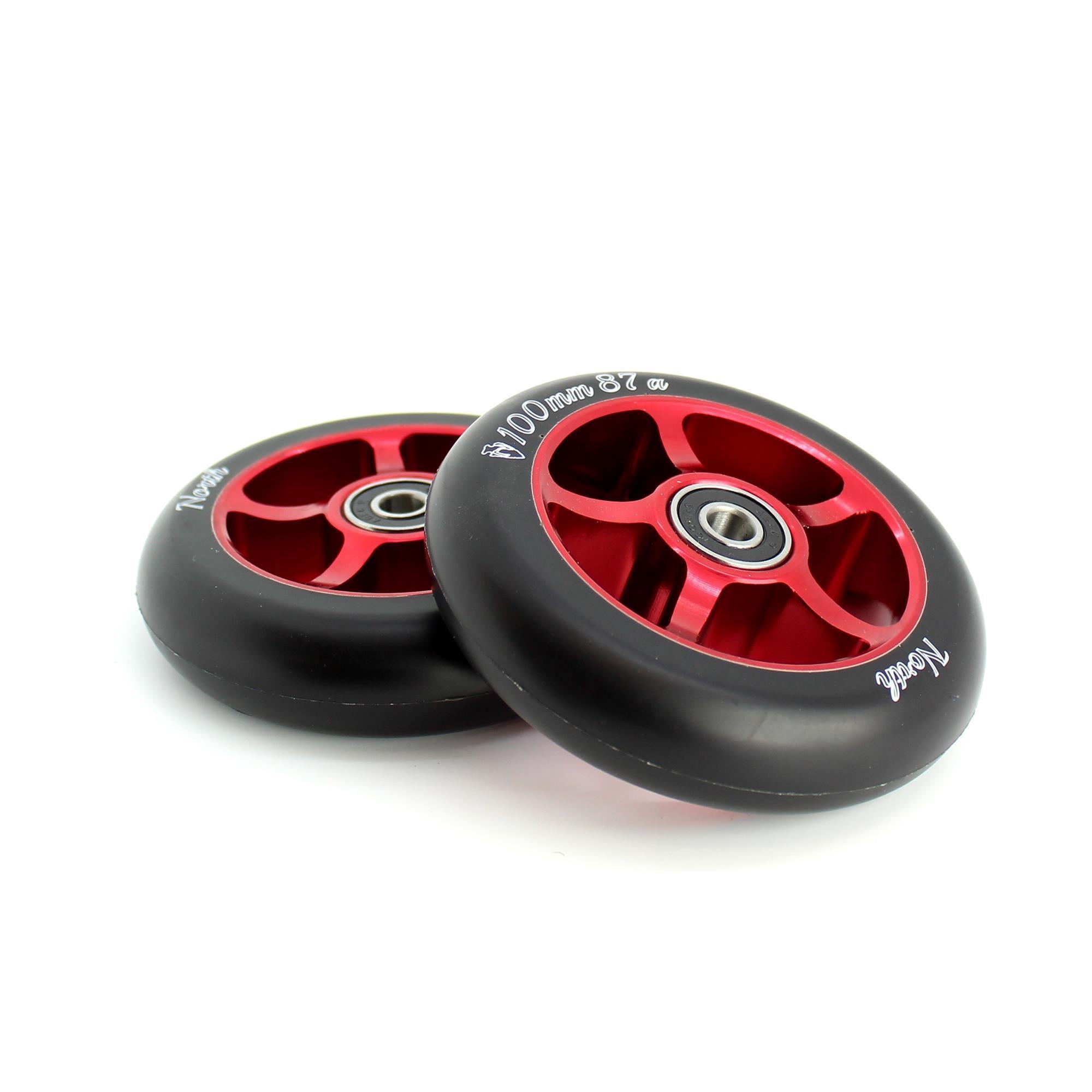 North Scooters 1st 87A 100mm (PAIR) - Scooter Wheels Red