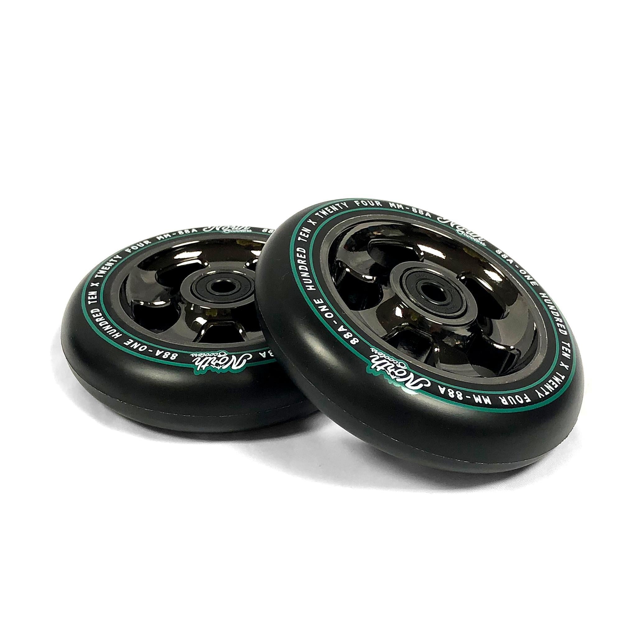 North Scooters HQ 110mm (PAIR) - Scooter Wheels Black Chrome