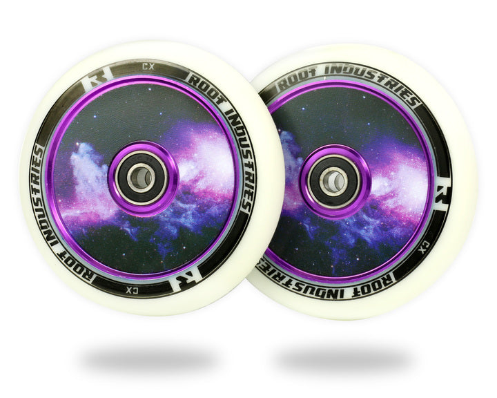 Root Industries AirWheels 110mm White Urethane Design Core (PAIR) - Scooter Wheels Galaxy